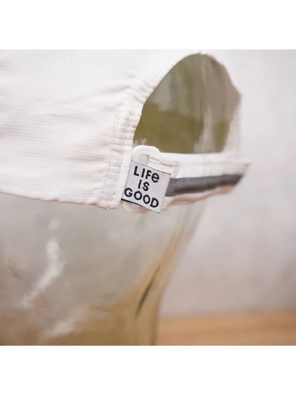 Life Is Good Breathable Baseball Cap Hat Adult One Size White Strawberry Logo